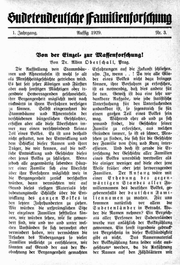 Von der Familien- zur Sippenforschung - 1