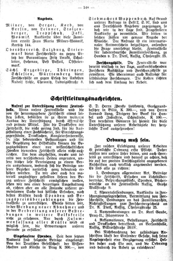 Schriftleitungsnachrichten