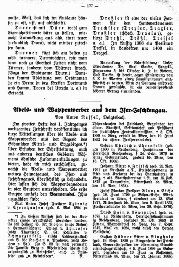 Adels- und Wappenwerber aus dem Iser-Jeschkengau - 1