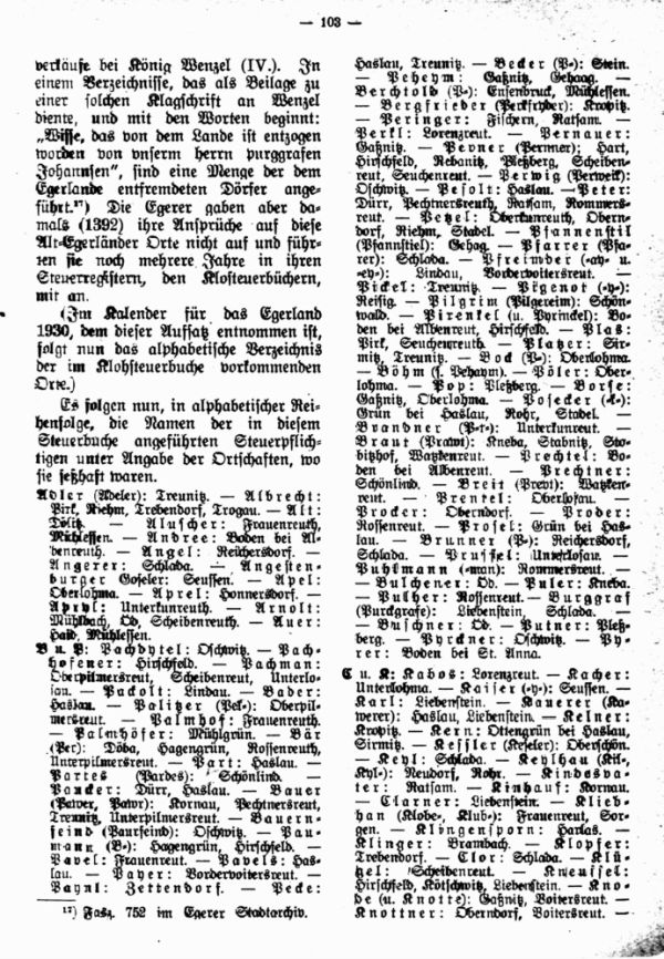 Das Egerer Landsteuerbuch vom Jahre 1392 mit den ältesten Personennamen in den Dörfern des Egerlandes - 4