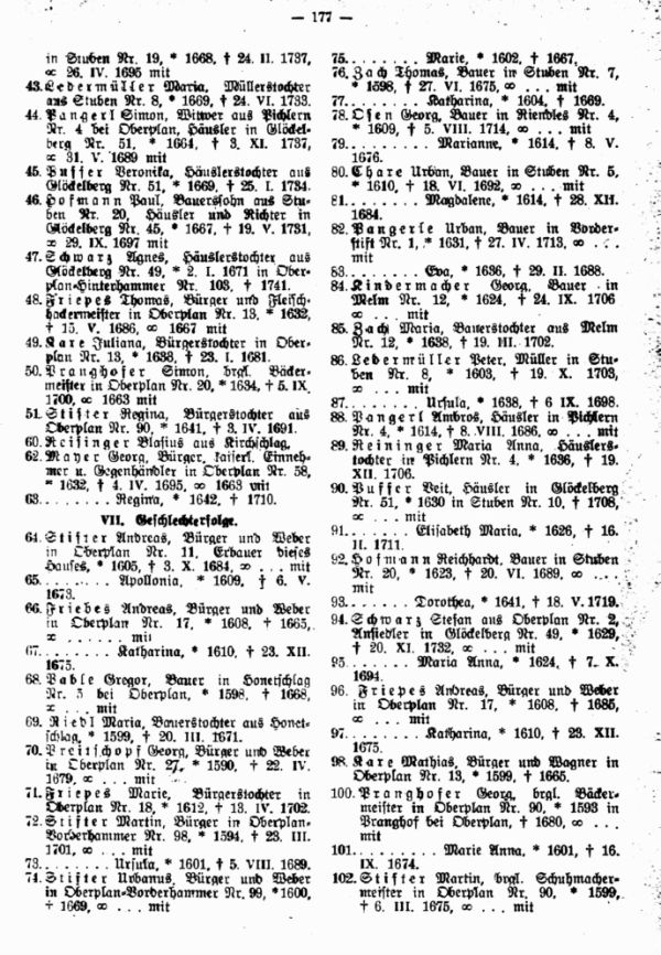 Ahnentafeln bekannter Sudetendeutscher:  7. Adalbert Stifter - 2