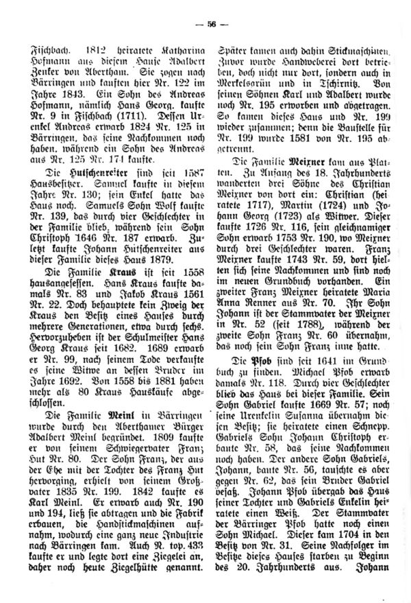 Charakteristische Namen aus Bäringen - 4