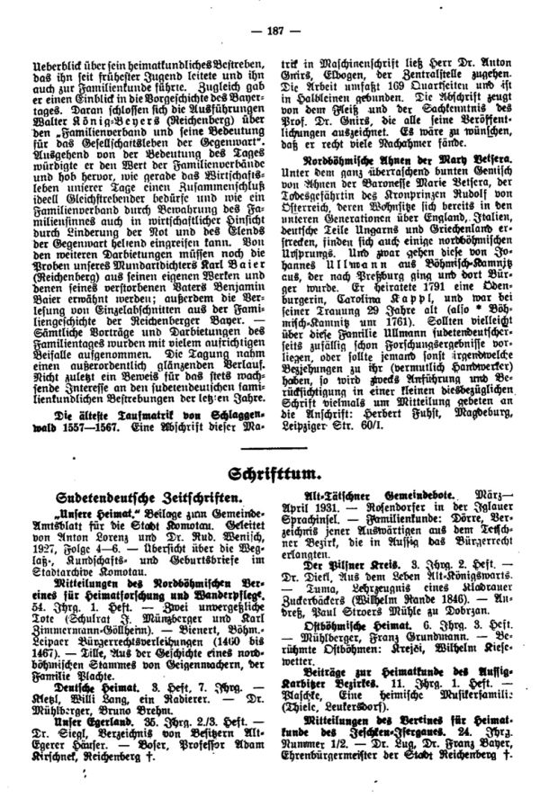 Die älteste Taufmatrik von Schlaggenwald - Nordböhmische Ahnen der Mary Betsera