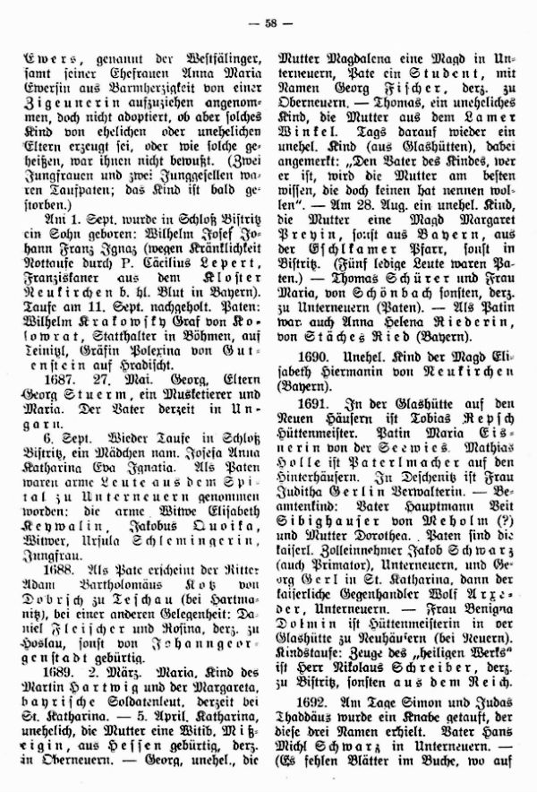 Adelige, Auswärtige und Ausländer im alten Kirchenbuch von Neuern (1654-1706) - 2