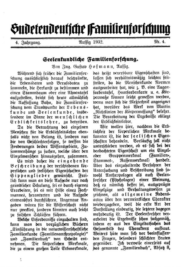 Seelenkundliche Familienforschung - 1