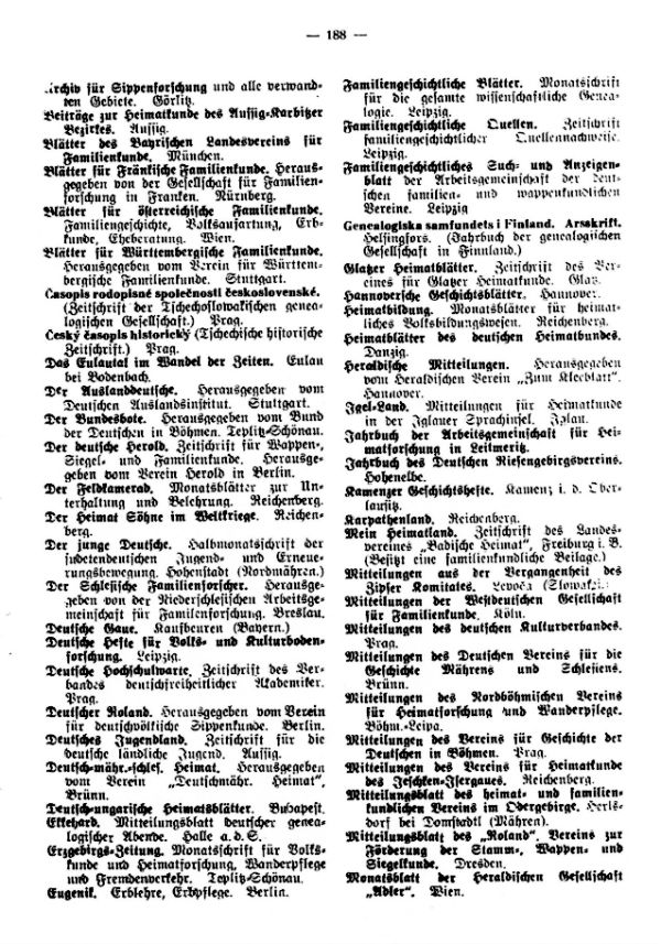 Familiengeschichtliche Quellen in Wiener Archiven - Verzeichnis der in der Zentralstelle aufliegenden Zeitschriften - 2