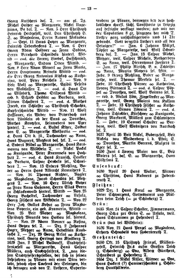Evangelische Brautpaare aus dem Egerlande im Kirchbuch zu Schönberg am Kapellenberge 1620-1654 - 2
