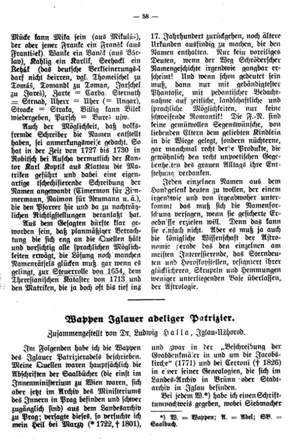 Wappen Iglauer adeliger Patrizier - 1