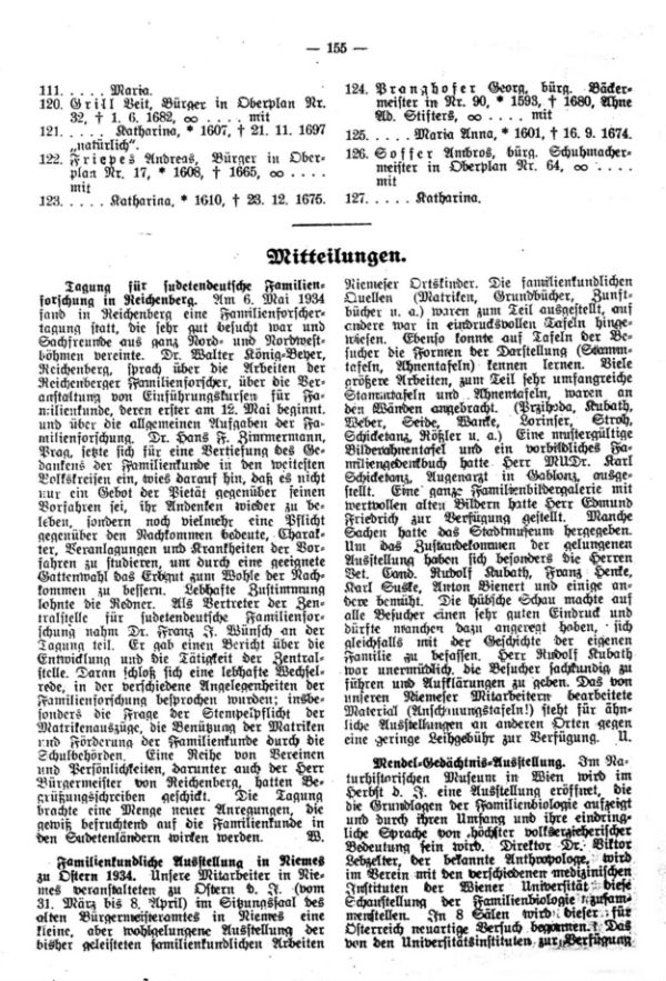 Mitteilungen - Menkel-Gedächnisausstellung