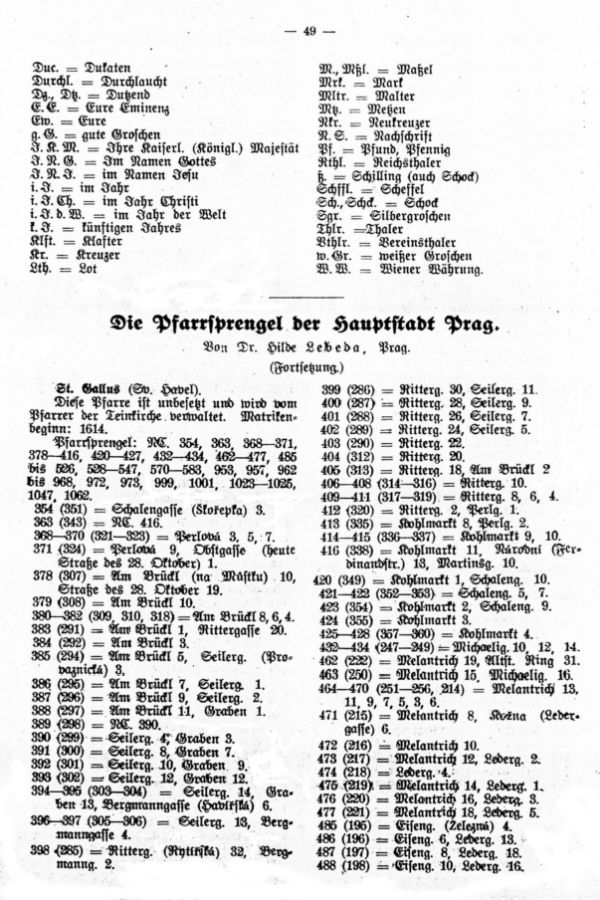 Die Pfarrsprengel der Hauptstadt Prag - 1