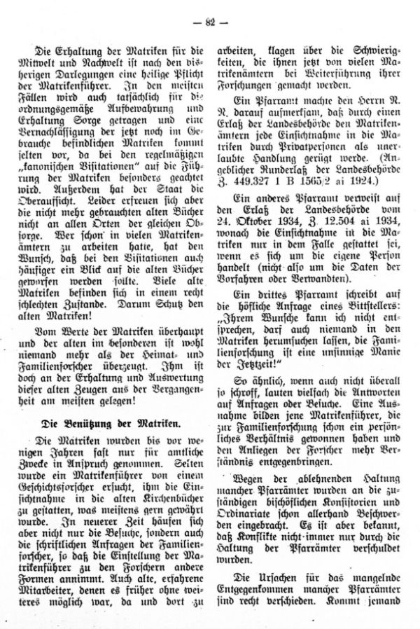 Die Matriken und ihre Benützung - 2