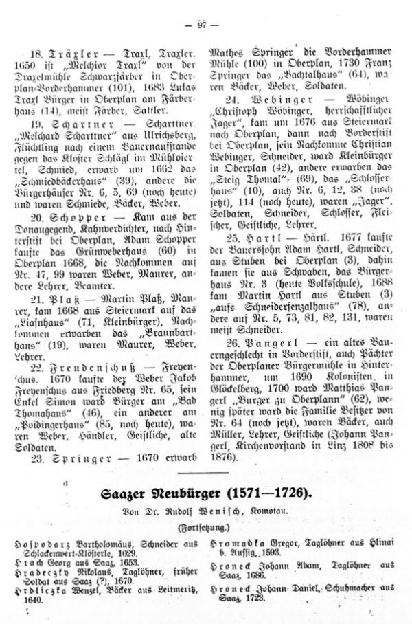 Saazer Neubürger (1571-1726) - 1