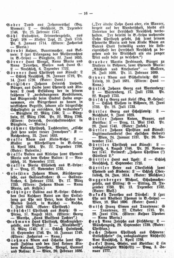 Die Geburts- und Weglaßbriefe des Böhm.-Leipaer Stadtarchives (Fortsetzung) - 3