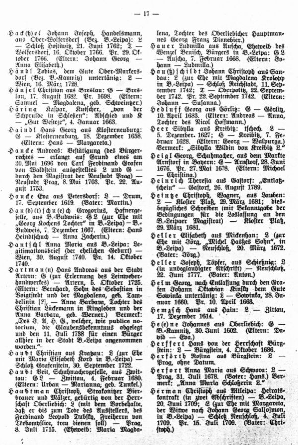 Die Geburts- und Weglaßbriefe des Böhm.-Leipaer Stadtarchives (Fortsetzung) - 4