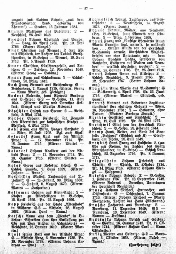 Die Geburts- und Weglaßbriefe des Böhm.-Leipaer Stadtarchives (Fortsetzung) - 3