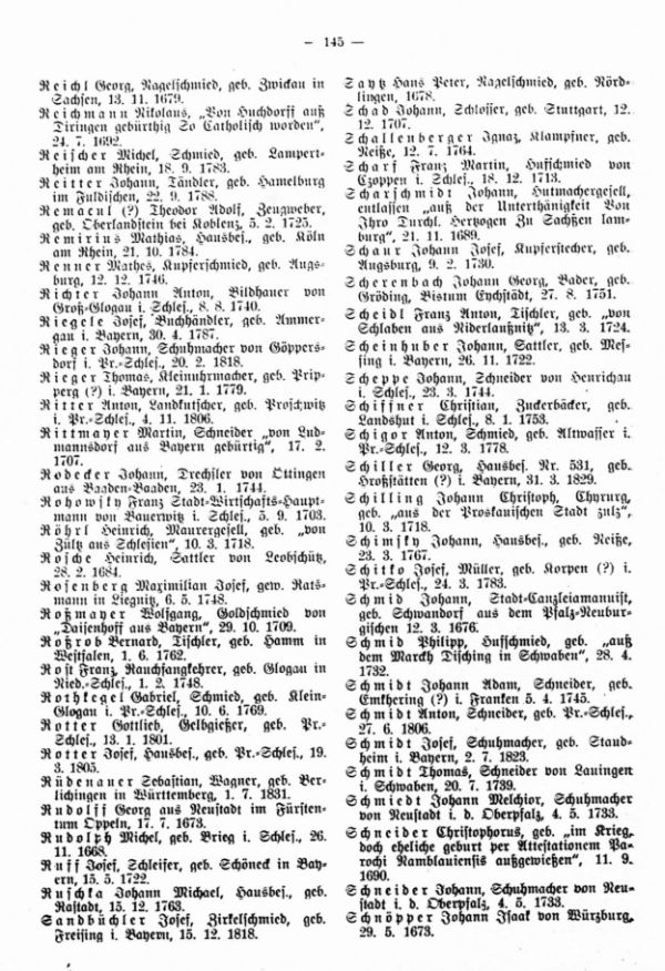 Olmützer Neubürger aus Deutschland 1668-1848 - 3