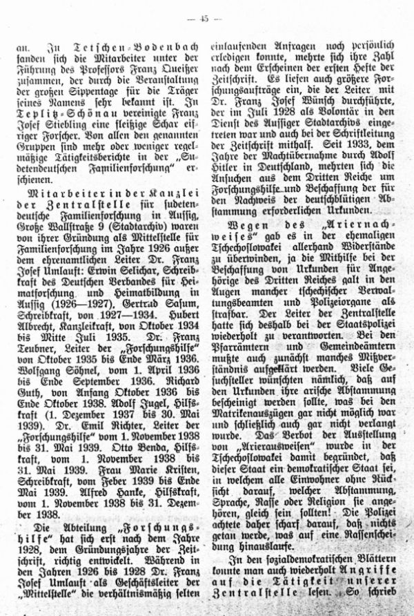 Rückblick auf die Tätigkeit der Zentralstelle für sudetendeutsche Familienforschung - 5