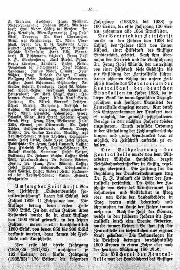 Rückblick auf die Tätigkeit der Zentralstelle für sudetendeutsche Familienforschung - 10