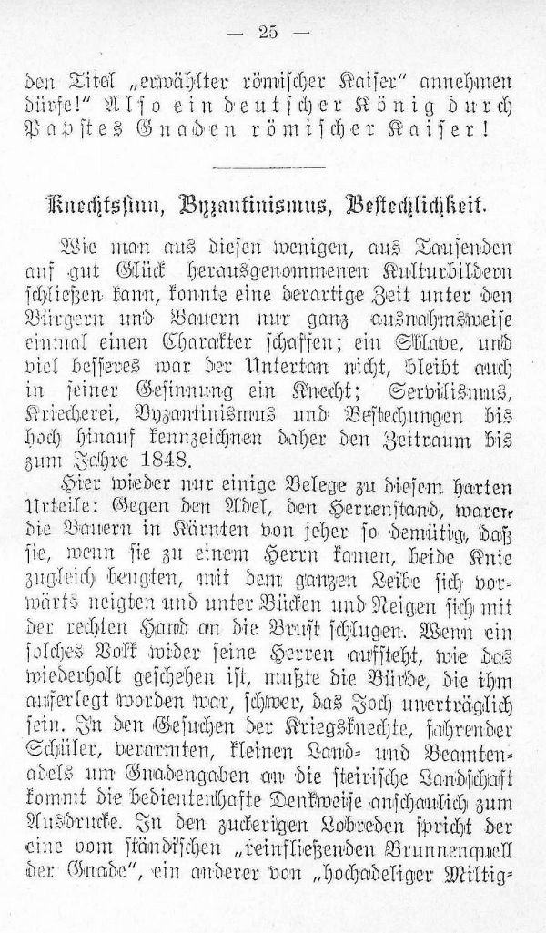 Knechtssinn, Byzantinismus, Bestechlichkeit