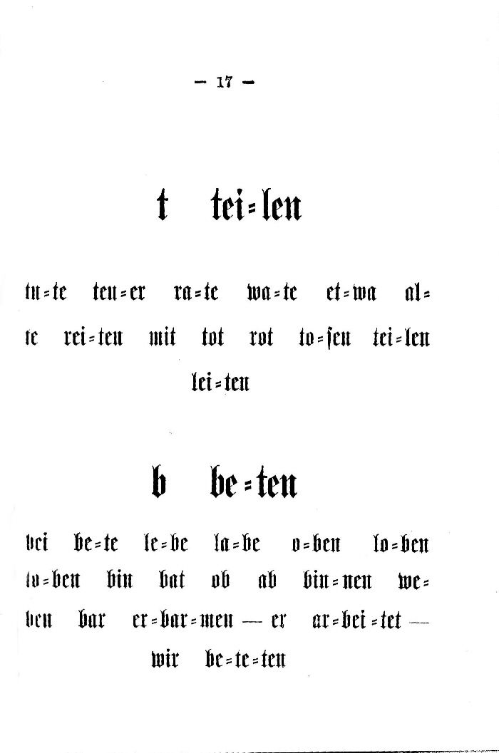 Deutsche Fibel -t / b (Druckschrift)