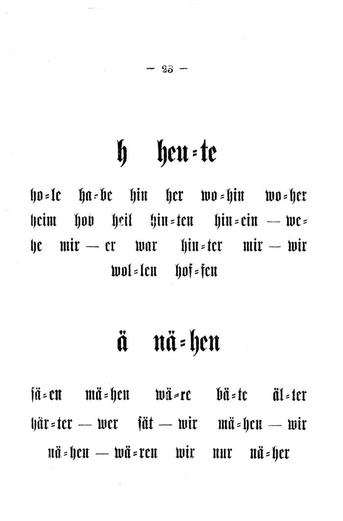 Deutsche Fibel -h / ä (Druckschrift)