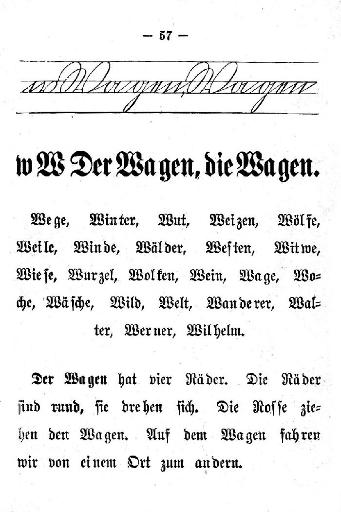 Deutsche Fibel -W (Schreibschrift /Druckschrift)